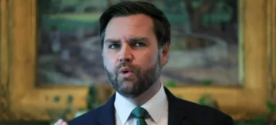 U.S. Vice President JD Vance delivers remarks during a visit by Irish Taoiseach (Prime Minister) Micheal Martin (not pictured) at the vice president's residence for breakfast, ahead of St. Patrick's Day, in Washington, D.C., U.S., March 12, 2025. REUTERS/Leah Millis