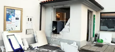 Eksplozija bankomata / Foto: PU Koper