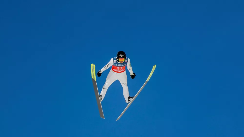 Ski Jumping - FIS Ski Jumping World Cup - Oslo Norway - March 15, 2025 Japan's Ryota Yamamoto in action during the Men's Individual Gundersen HS134 Christoffer Andersen/NTB via REUTERS  ATTENTION EDITORS - THIS IMAGE WAS PROVIDED BY A THIRD PARTY. NORWAY OUT. NO COMMERCIAL OR EDITORIAL SALES IN NORWAY.