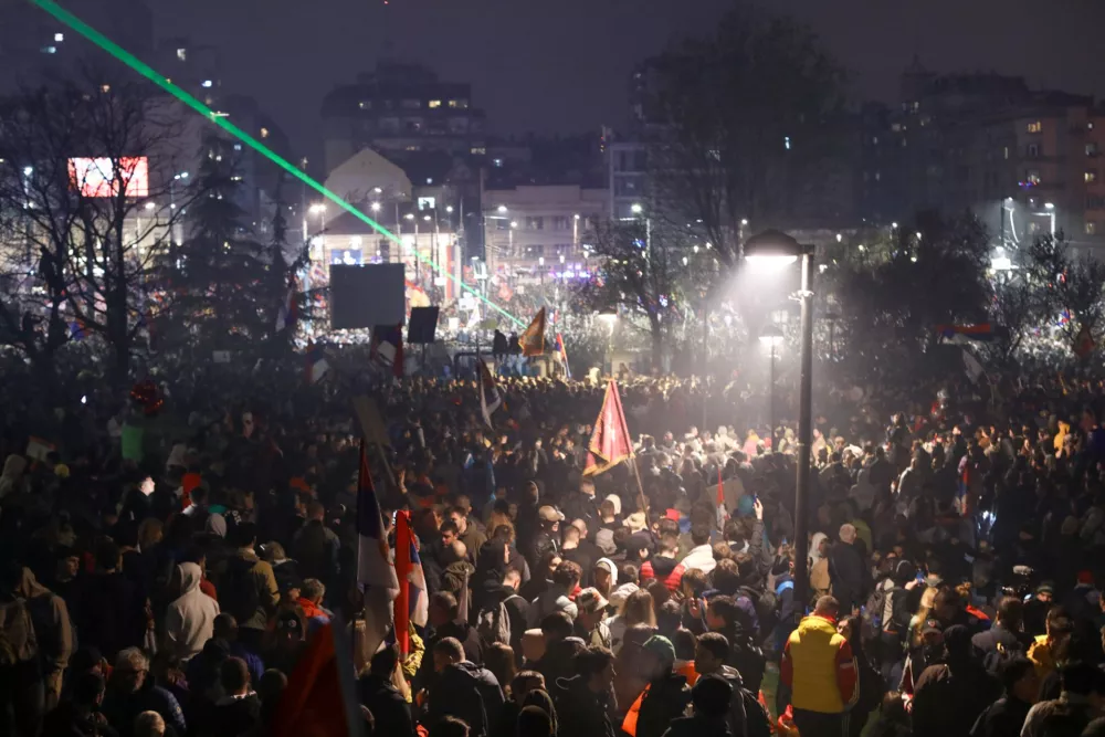 15 min. tisine 15.3.2025 - Beograd - Srbija - študentski protest veliki sobotni shodFoto: Luka Cjuha