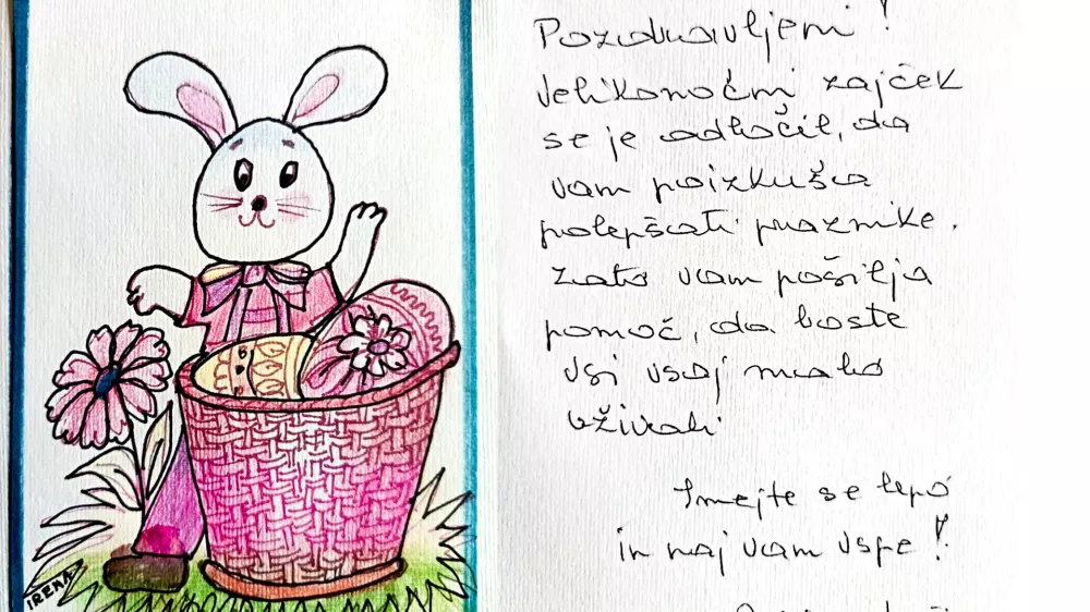 Iskrica, družina Rajh, Lešnica pri Ormožu, velikonočna čestitka bralke. Foto: Monika Rajh / Foto: Monika Rajh 