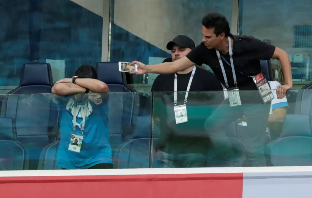 ﻿Soccer Football - World Cup - Group D - Nigeria vs Argentina - Saint Petersburg Stadium, Saint Petersburg, Russia - June 26, 2018  Diego Maradona during the match  REUTERS/Henry Romero