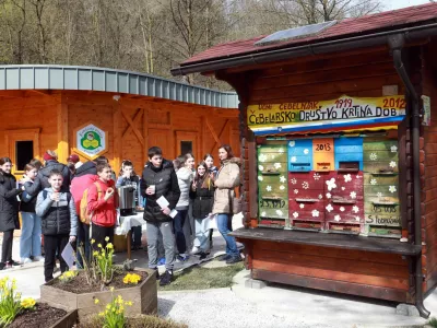 Učni čebelnjak je društvo, tudi zaradi odličnih rezultatov mladih čebelarjev, od Čebelarske zveze Slovenije prejelo v dar že leta 2012. Foto: Tomaž Skale