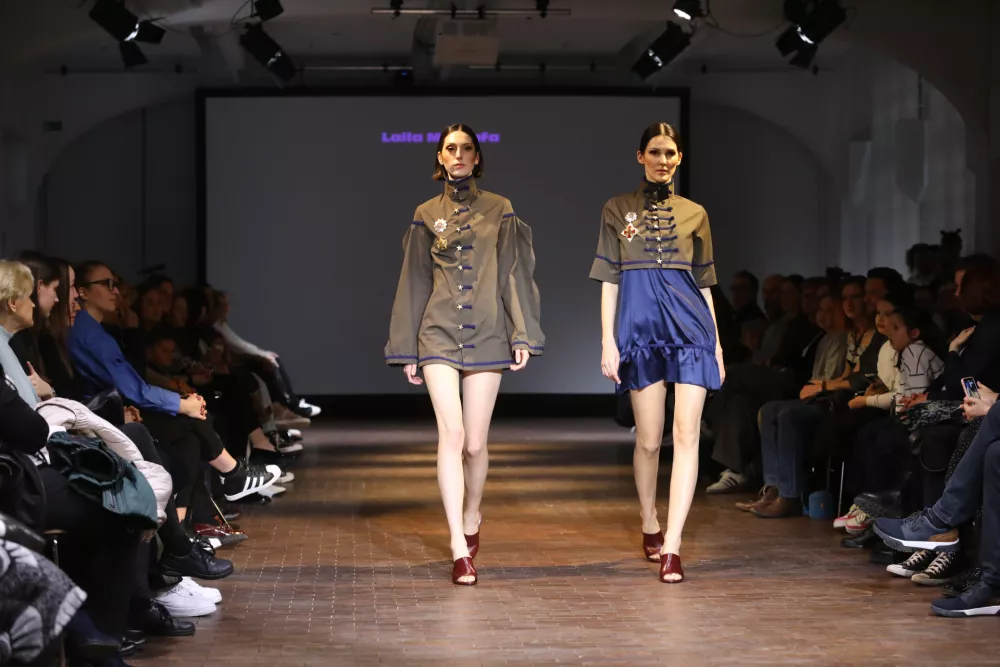 01.04.2025 - Modna revija - Srednja šola za oblikovanje in fotografijo Ljubljana. Dijakinje in dijaki zaključnega letnika modnega oblikovanja bodo predstavljali svoje kolekcije oblačiFoto: Luka Cjuha