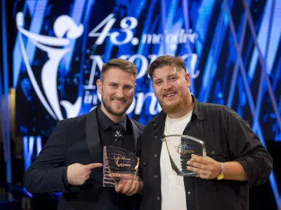 Zadnja dva zmagovalca MMS, Gregor Ravnik in Žan Videc. / Foto: Aleš Rosa