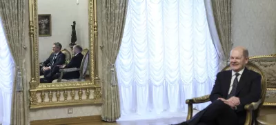 Olaf Scholz, Robert Golob- 26.03.2024 - Srečanje predsednika vlade dr. Roberta Goloba s kanclerjem Zvezne republike Nemčije Olafom Scholzem //FOTO: Jaka Gasar