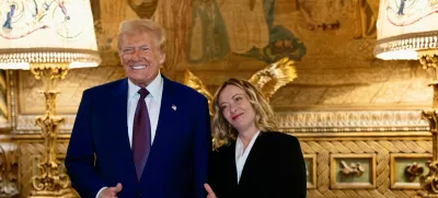U.S. President-elect Donald Trump meets with Italian Prime Minister Giorgia Meloni at Mar-a-Lago in Palm Beach, Florida, U.S. January 4, 2025. Italian Government/Handout via REUTERS THIS IMAGE HAS BEEN SUPPLIED BY A THIRD PARTY. NO RESALES. NO ARCHIVES. MANDATORY CREDIT.