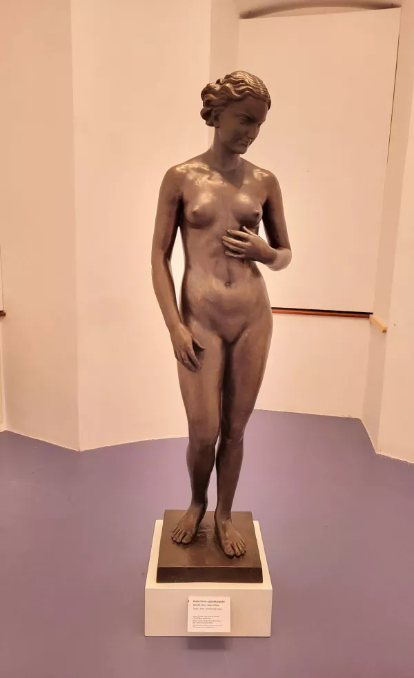 Grki so v goloti videli znak moči in svobode. Na razstavi zapeljuje bronasti kip Afrodite (Venere v rimski mitologiji) kiparja Vladimirja Stovička. / Foto: Katja Gleščič