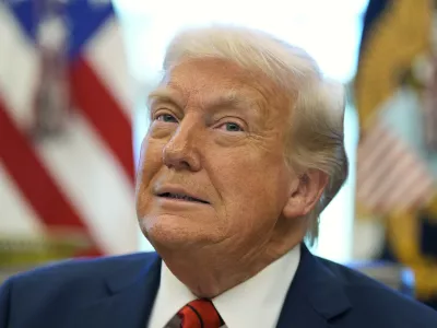 President Donald Trump speaks as he signs executive orders in the Oval Office of the White House, Thursday, April 17, 2025, in Washington. (AP Photo/Alex Brandon)