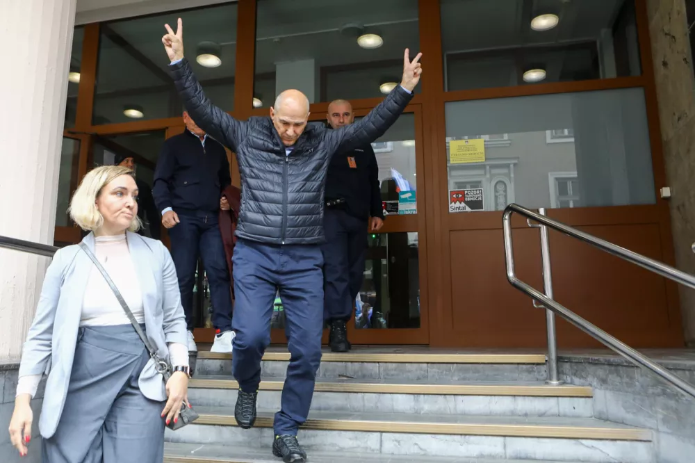 18.4.2025 Celje sojenje Janez Janša v zadevi Trenta.Foto: Luka Cjuha