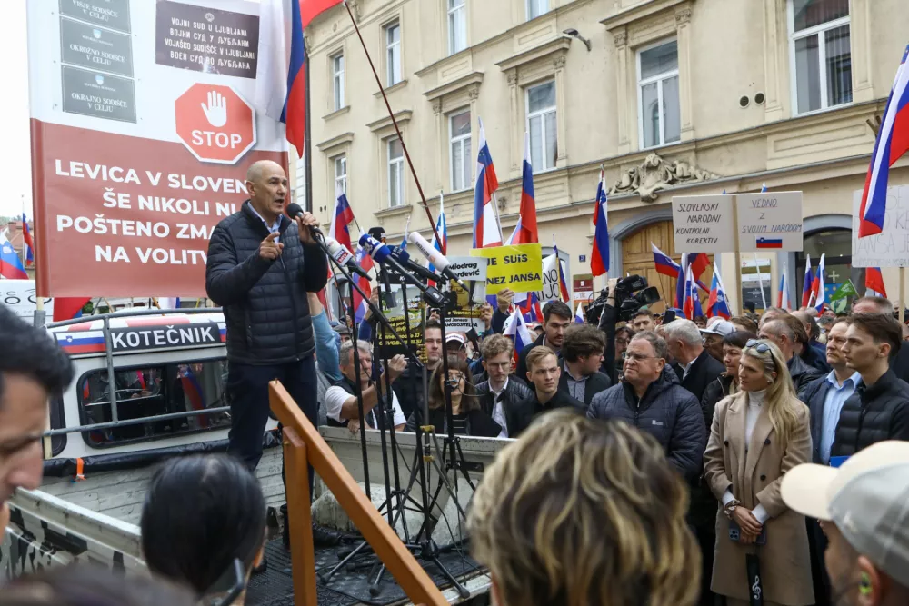 18.4.2025 Celje sojenje Janez Janša v zadevi Trenta.Foto: Luka Cjuha