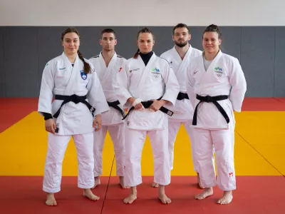 Ljubljana, Judo center.Fototermin judo reprezentance pred Evropskim prvenstvom v judu, ki bo med 23. in 27. 4. v Podgorici.