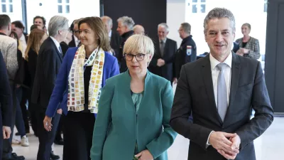 Tanja Fajon, Robert Golob, Nataša Pirc Musar- 29.01.2024 – sprejem za organizacije, ki so sodelovale pri pomoči prizadetim v poplavah, ki ga prireja predsednik vlade Robert Golob, udeležila se ga bo tudi predsednica republike Nataša Pirc Musar //FOTO: Jaka Gasar