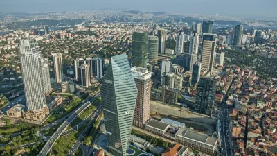 ﻿Istanbul, Turkey - August 23, 2014: Skyscrapers and modern office buildings at Levent District