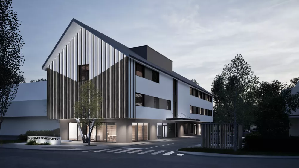 Zdravstveni in medgeneracijski center Podpeč bo imel tri etaže, dokončan pa naj bi bil že prihodnje leto. Vir: Arhitektura Jure Kotnik