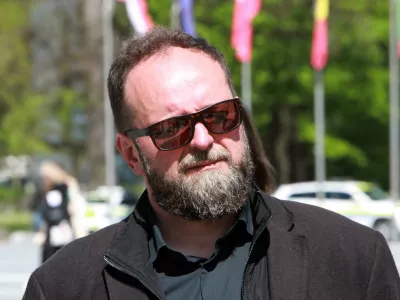 16.04.2025 -tiskovna za pripravo sprememb zakona o socialnem varstvu, Trg republikeGoran Blaško, Dom na KrasuFoto: Toaž Skale