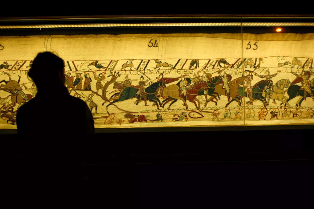 CFDETC Bayeux Tapestry known in France as La Tapisserie de la Reine Mathilde (Tapestry of Queen Mathilda), Bayeux, Normandy, France