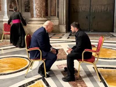 Donald Trump in Volodimir Zelenski. Foto: ukrajinsko predsedništvo