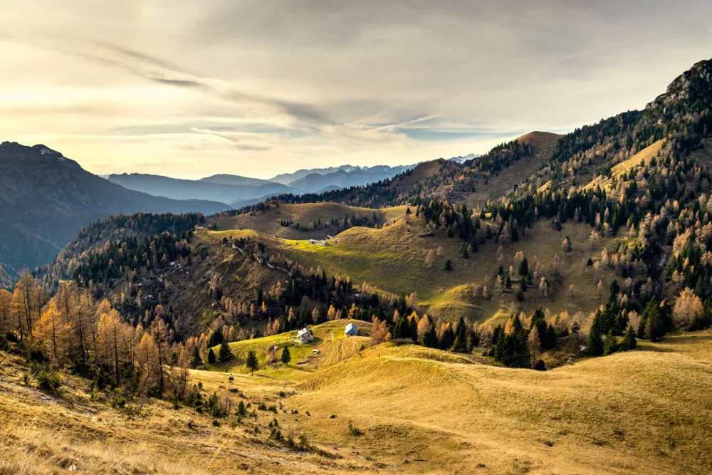 Turistična kmetija v Cesiomaggioreju ponuja panoramski razgled na dolino Feltrina. F Getty Images