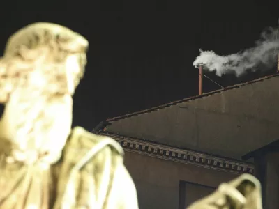 ﻿White smoke rises from the chimney above the Sistine Chapel in the Vatican, indicating a new pope has been elected at the Vatican March 13, 2013. White smoke rose from the Sistine Chapel and the bells of St. Peter's Basilica rang out on Wednesday, signaling that Roman Catholic cardinals elected a pope to succeed Benedict XVI. REUTERS/Tony Gentile (VATICAN - Tags: RELIGION)