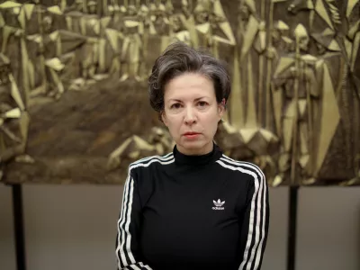 15.04.2025 - Chus Martínez, kustosinja 36. mednarodnega grafičnega bienalaFoto: Luka Cjuha