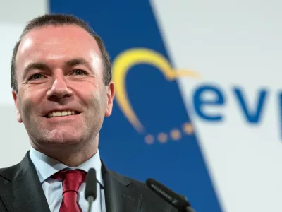﻿11 March 2019, Saxony-Anhalt, Halle: Manfred Weber, Leader of the European People's Party (EPP) Group in the European Parliament, speaks at the 'Europe Debate' conference by the Christian Democratic Union (CDU). Under the motto "Technology is our answer to structural change", representatives of the CDU from the federal government, Saxony-Anhalt and the European Parliament wilL discuss energy system issues. Photo: Hendrik Schmidt/dpa-Zentralbild/dpa