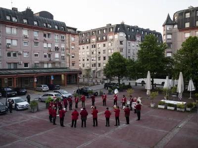 delavci delo01.05.2025 Prvomajska budnica, pihalna godba LjubljanaFOTO: Nik Erik Neubauer