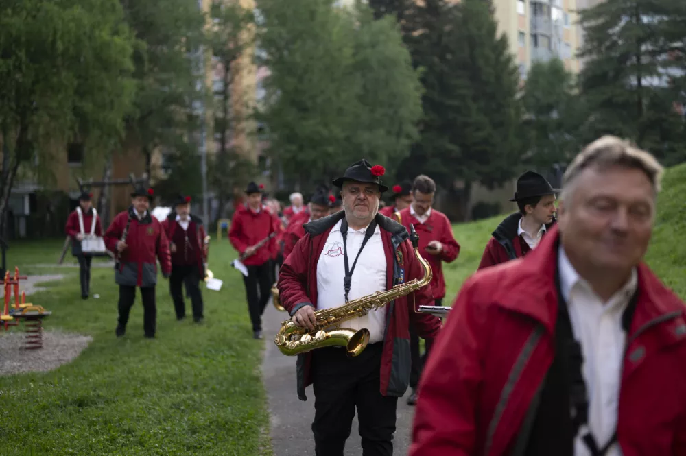Prvi maj01.05.2025 Prvomajska budnica, pihalna godba LjubljanaFOTO: Nik Erik Neubauer