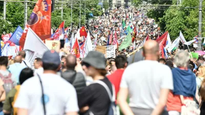 01, May, 2025, Belgrade - Five national unions and Students in the blockade organized a large protest "Labor Day - a day of solidarity and joint struggle" that began at 2 pm on the plateau in front of the Government of the Republic of Serbia. Photo: L.L./ATAImages01, maj, 2025, Belgrade - Pet nacionalnih sindikata i Studenti u blokadi organizovali su veliki protest "Dan rada - dan solidarnosti i zajednicke borbe" koji je poceo u 14h na platou ispred zgrade Vlade Republike Srbije. Photo: L.L./ATAImages Photo: L.L./ATAImages/PIXSELL