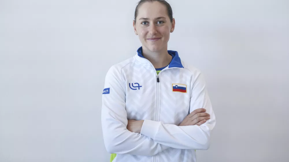 Kaja Juvan- 03.04.2025 - novinarska konferenca ženske reprezentance Slovenije v tenisu pred odhodom na pokal Billie Jean King v Litvi //FOTO: Jaka Gasar