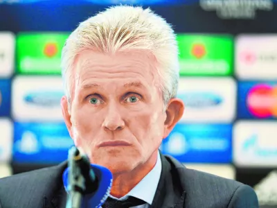 ﻿Bayern Munich coach Jupp Heynckes meets the media ahead of Wednesday's Champions League, round of eight, return-leg soccer match against Juventus, in Turin, Italy, Tuesday, April 9, 2013. (AP Photo/Massimo Pinca)