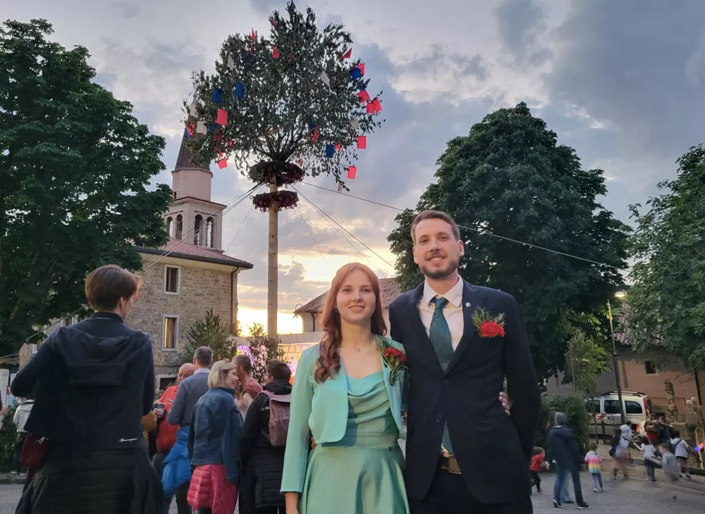 Majenca, Dolina pri Trstu, županja in župan Majence Maja in Erik Biagi / Foto: Katja Gleščič 
