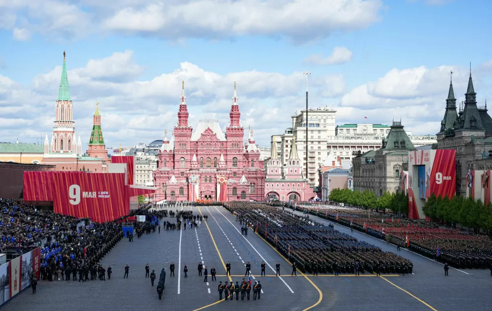 A general view shows Red Square during a military parade on Victory Day, marking the 80th anniversary of the victory over Nazi Germany in World War Two, in central Moscow, Russia, May 9, 2025. Alexander Vilf/Host agency RIA Novosti/Handout via REUTERS ATTENTION EDITORS - THIS IMAGE WAS PROVIDED BY A THIRD PARTY.