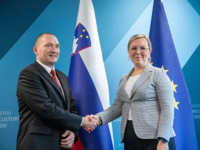 Jože Podgoršek, KGZS, Mateja Čalušić, ministrica za kmetijstvo, gozdarstvo in prehrano. Foto: MKGP