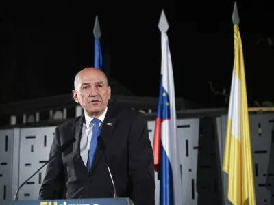 Janez Janša09.06.2024 - Evropske volitve 2024 - Volitve poslancev v Evropski parlament - sedež stranke SDS (Slovenska demokrtska stranka) //FOTO: Nik Erik Neubauer