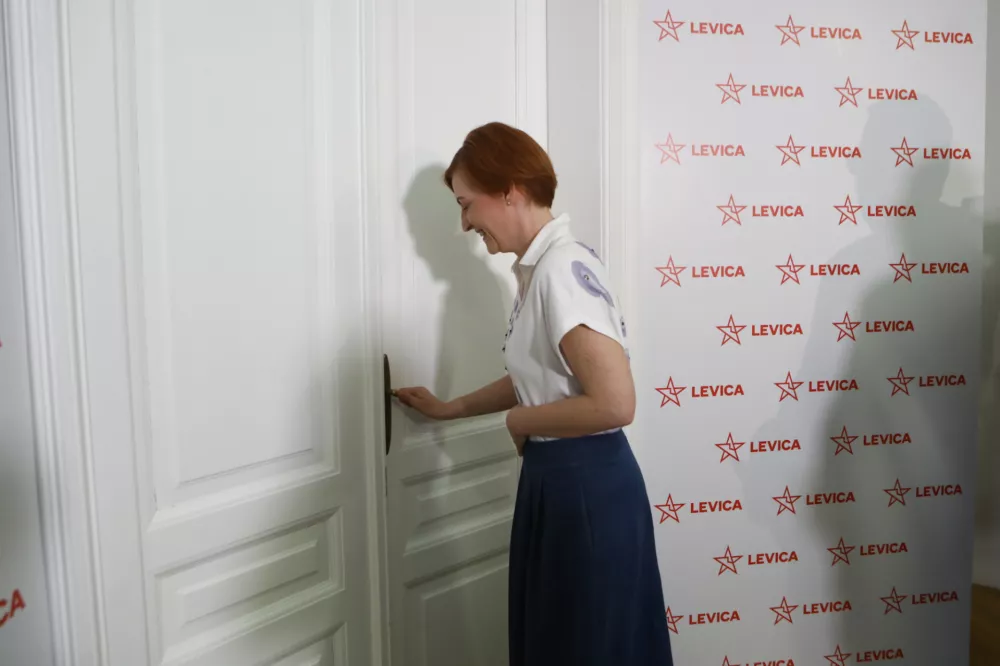 Asta Vrečko 11.05.2025 - Referendum o pokojninah kulturnikov - LevicaFoto: Luka Cjuha