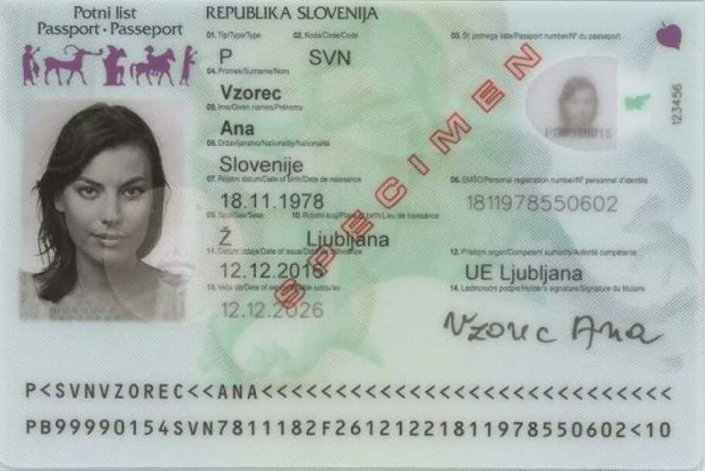 Prva stran potnega lista