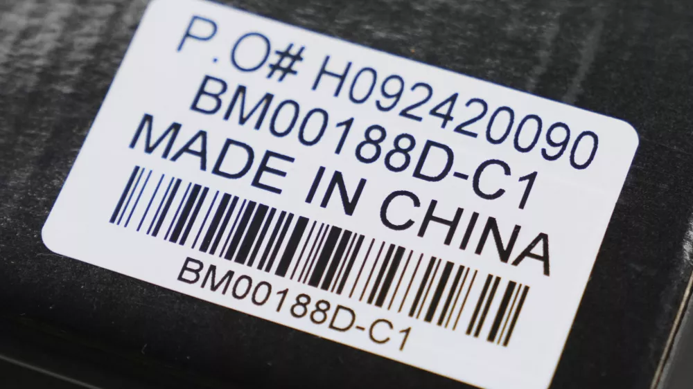 FILE - Made in China labels are shown on products in Carmel, Ind. on April 9, 2025. (AP Photo/Michael Conroy, File)