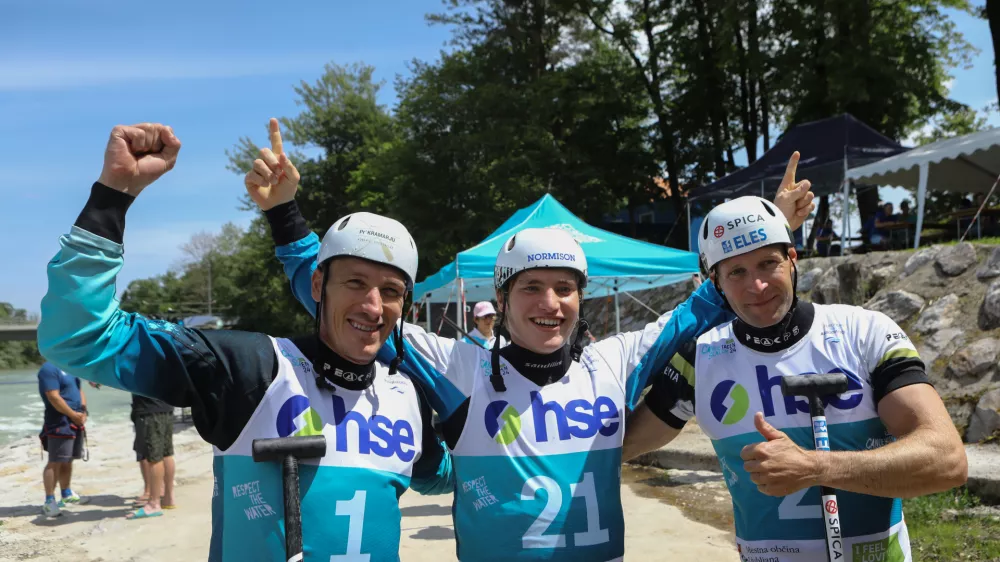Luka Božič Žiga Lin Hočevar in Benjamin Savšek19.05.2024 - Evropsko prvenstvo Kajak Kanu na divjih vodah Tacen 2024 - FOTO: Luka Cjuha