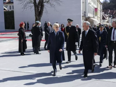 Nataša Pirc Musar, Marcelo Rebelo de Sousa- 18.03.2025 - predsednica države Nataša Pirc Musar je z vojaškimi častmi na Kongresnem trgu sprejela predsednika Portugalske Marcela Rebela de Souso//FOTO: Jaka Gasar