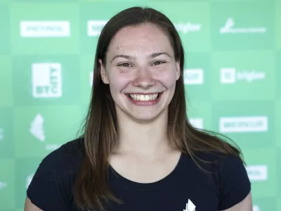 Lucija Hribar- 15.04.2024 - novinarska konferenca pred evropskim prvenstvom v športni gimnastiki //FOTO: Jaka Gasar