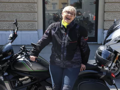 Nataša Pirc Musar- 24.05.2025 - srečanje motoristk na Krekovem trgu//FOTO: Jaka Gasar / Foto: Jaka Gasar