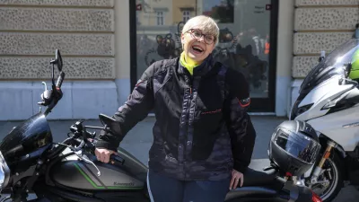 Nataša Pirc Musar- 24.05.2025 - srečanje motoristk na Krekovem trgu//FOTO: Jaka Gasar / Foto: Jaka Gasar