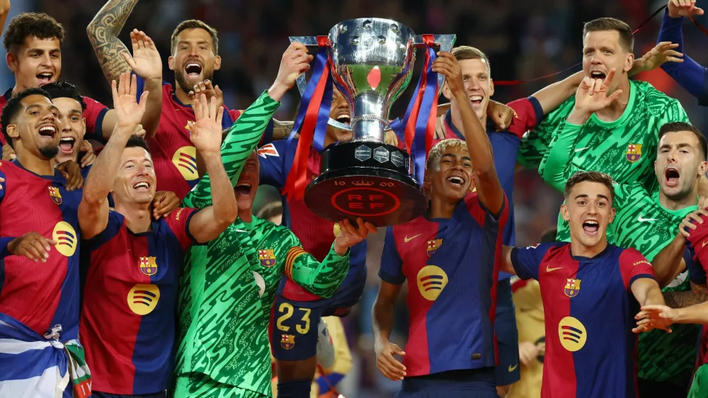 Nogometaši Barcelone so osvojili že
28. naslov španskega prvaka. Foto: Reuters