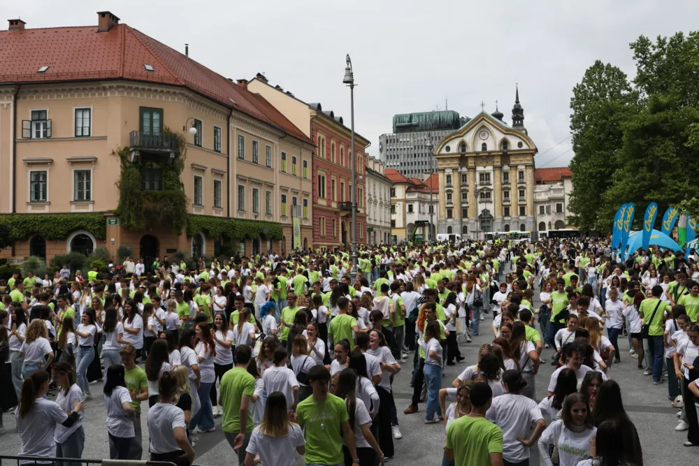  Generalka 21.05.2025. Parada ljubljanskih maturantov, ples četvorka. Foto:Bojan Velikonja 