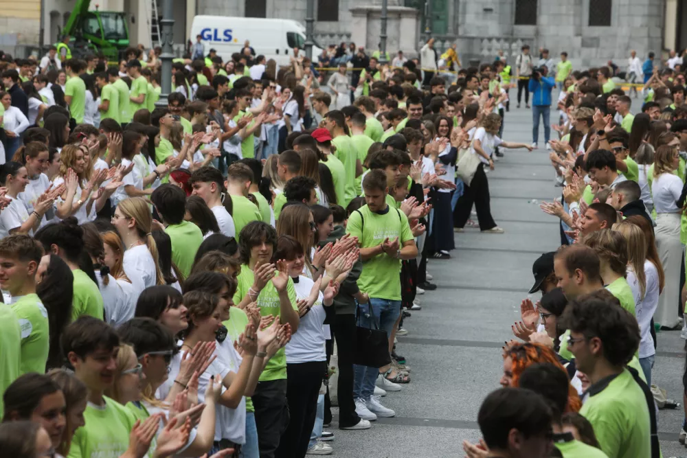 Generalka 21.05.2025. Parada ljubljanskih maturantov, ples četvorka. Foto:Bojan Velikonja 
