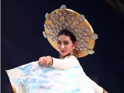 Nekdanja Miss Universe Nguyen Thuc Thuy Tien, sicer tudi zvezdnica številnih resničnostnih šovov na Tajskem, je bila aretirana zaradi oglaševanja spornega prehranskega dopolnila. Foto: Behrouz Mehri/Afp