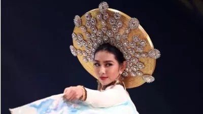 Nekdanja Miss Universe Nguyen Thuc Thuy Tien, sicer tudi zvezdnica številnih resničnostnih šovov na Tajskem, je bila aretirana zaradi oglaševanja spornega prehranskega dopolnila. Foto: Behrouz Mehri/Afp