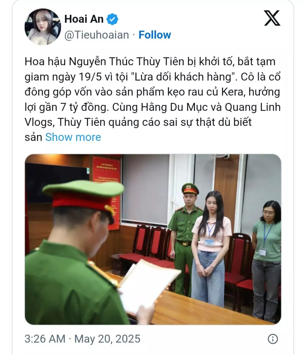 V začetku tega tedna so oblasti potrdile tudi aretacijo Nguyenove zaradi zavajanja potrošnikov. Foto: X