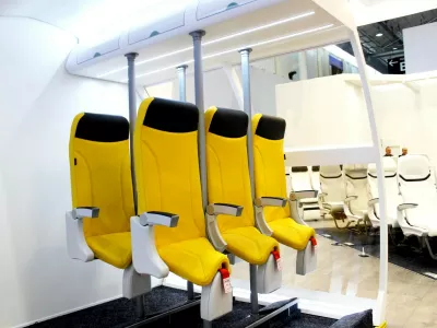 Ali bi bili pripravljeni za nizko ceno letalske karte med poletom stati? / Foto: Profimedia via Aviointeriors